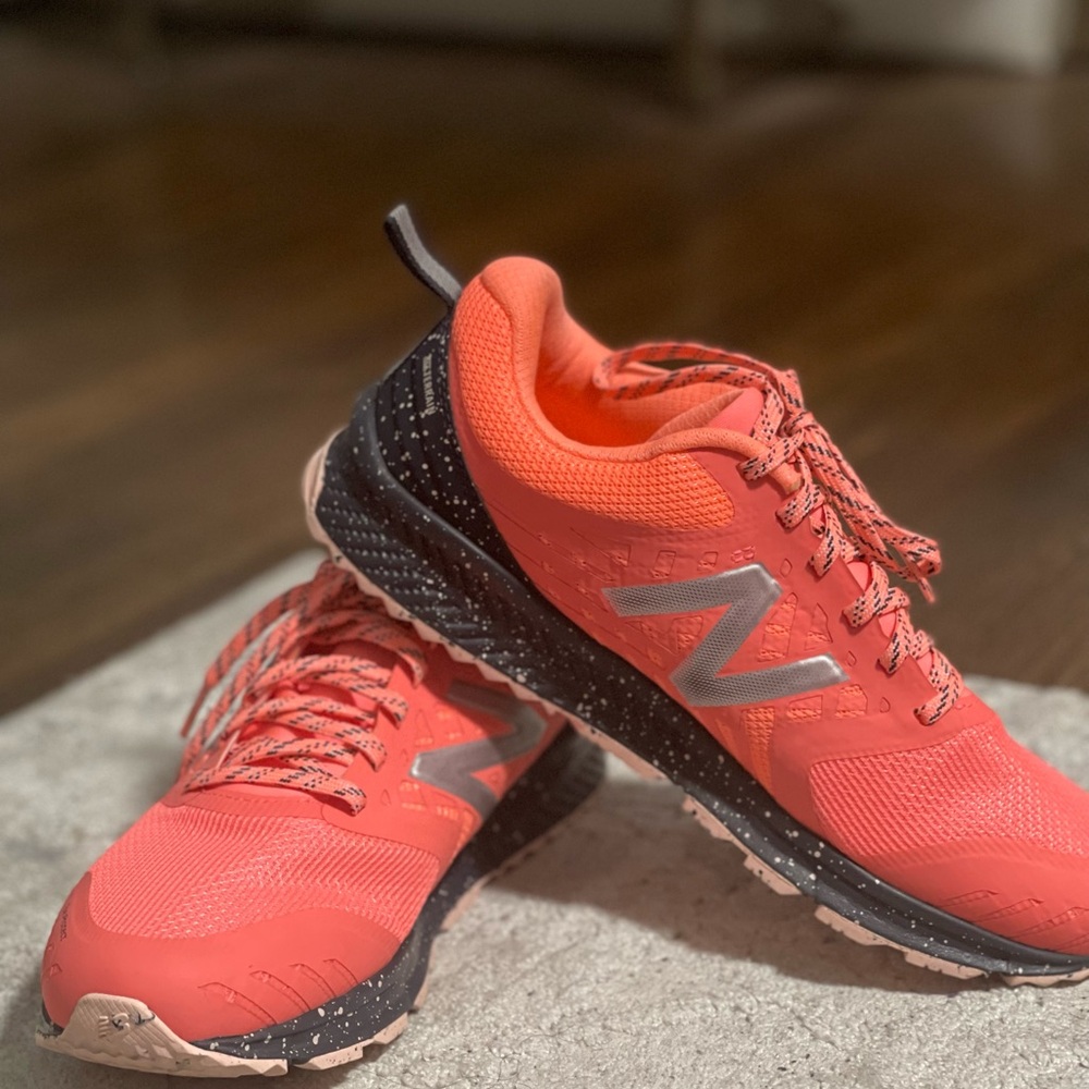 New Balance Coral and Black Sneakers